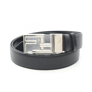 Fendi Belt FF Logo Buckle Black Leather
